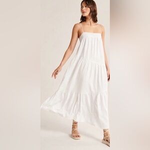 Abercrombie & Fitch Linen Blend Maxi Dress Size M Preppy Boho Cottagecore